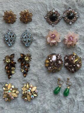 VINTAGE Clip & Screw-on Earrings - Set of 8